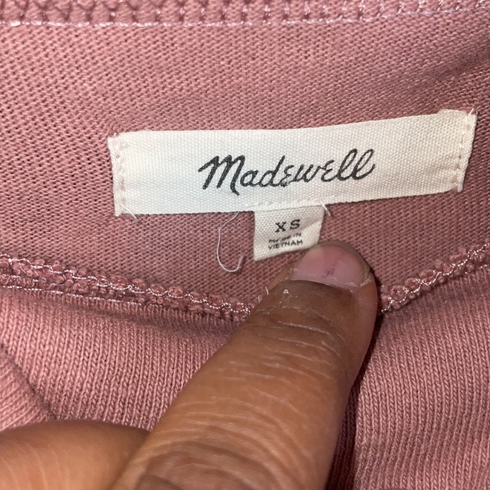 Madewell Button-Sleeve Turtleneck Top mauve size XSmall - Picture 4 of 4